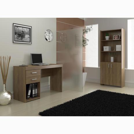 Conjunto para Escritório Mesa e Estante Planalto Politorno Castanho é boa?