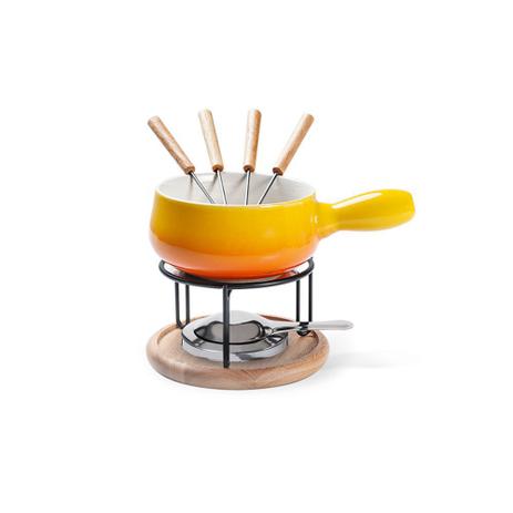 Conjunto para fondue 9 peças amarelo brinox 1256/108 Menor preço em Conjunto para fondue 9 peças amarelo brinox 1256/108
