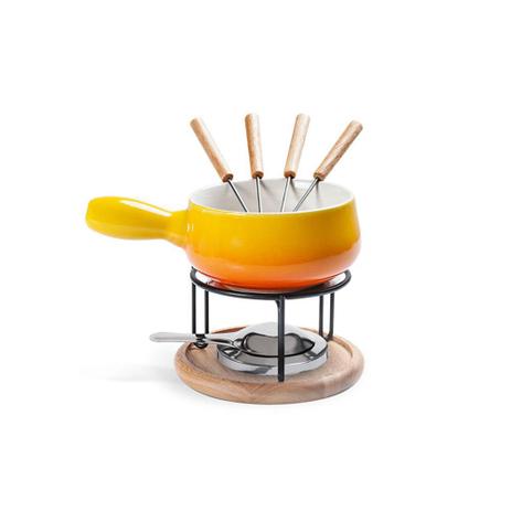 Conjunto para fondue cerâmica 9 peças amarelo brinox Menor preço em Conjunto para fondue cerâmica 9 peças amarelo brinox