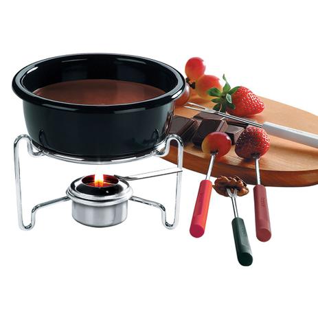 Conjunto para Fondue de Chocolate 7 Peças Preto Brinox Menor preço em Conjunto para Fondue de Chocolate 7 Peças Preto Brinox