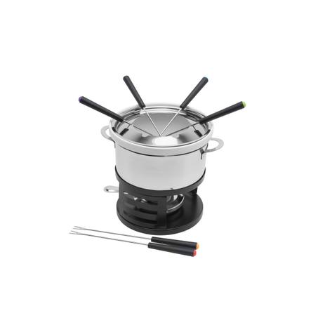 Conjunto para fondue duplo em inox e cerâmica 10 peças - Bon gourmet Menor preço em Conjunto para fondue duplo em inox e cerâmica 10 peças - Bon gourmet
