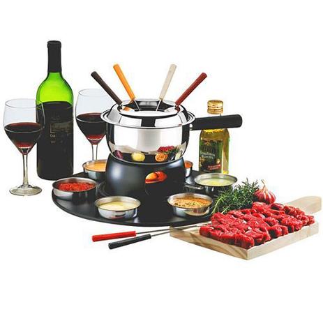 Conjunto para fondue premium 18 peças brinox Menor preço em Conjunto para fondue premium 18 peças brinox