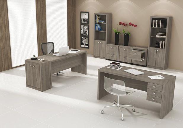 Conjunto para Home Office com 08 Peças Carvalho - Tecno Mobili Menor preço em Conjunto para Home Office com 08 Peças Carvalho - Tecno Mobili