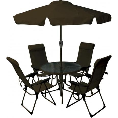 Conjunto para jardim com 6 peças marrom - Mônaco - Belfix Menor preço em Conjunto para jardim com 6 peças marrom - Mônaco - Belfix