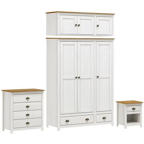 Conjunto Para Quarto Solteiro 4 Peças Madeira Maciça Topazio QT3 Branco Carvalho FNT - Finestra Menor preço em Conjunto Para Quarto Solteiro 4 Peças Madeira Maciça Topazio QT3 Branco Carvalho FNT - Finestra