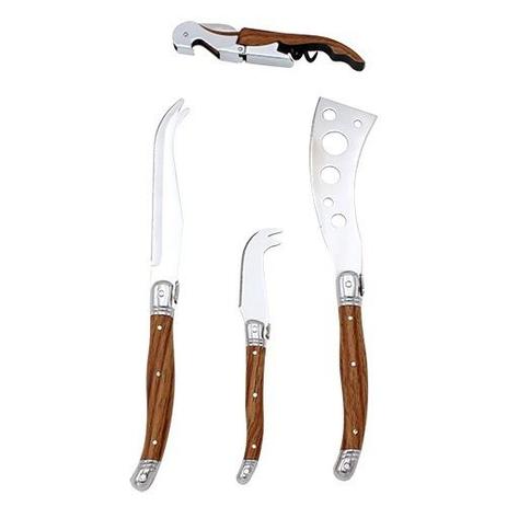 Conjunto Para Queijo 3 Facas 1 Saca Rolha Inox Cabo Curvo - Dinasty Menor preço em Conjunto Para Queijo 3 Facas 1 Saca Rolha Inox Cabo Curvo - Dinasty