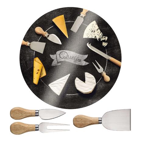 Conjunto para Queijo com Tábua Blackboard 4pc Euro QUE5531 - Euro Home Menor preço em Conjunto para Queijo com Tábua Blackboard 4pc Euro QUE5531 - Euro Home