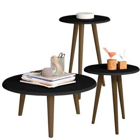 Conjunto para Sala de Estar com Mesa de Centro e Mesas Laterais Preto Fosco - Lymdecor é boa?
