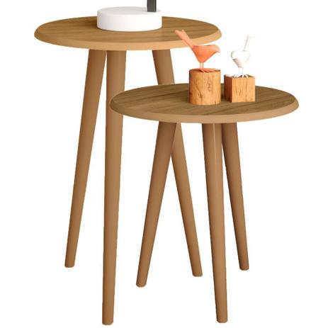 Conjunto Para Sala de Estar com Mesa Lateral e Apoio Cinamomo - Lymdecor é boa?