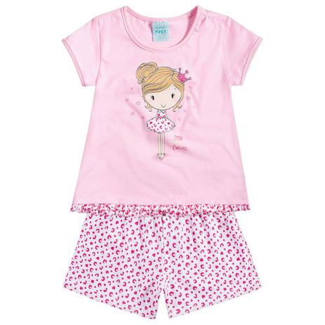 Conjunto Pijama Menina Adorável Pequena Princesa Rosa - Kyly Menor preço em Conjunto Pijama Menina Adorável Pequena Princesa Rosa - Kyly