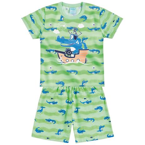 Conjunto Pijama Menino Jacaré Verde - Kyly Menor preço em Conjunto Pijama Menino Jacaré Verde - Kyly