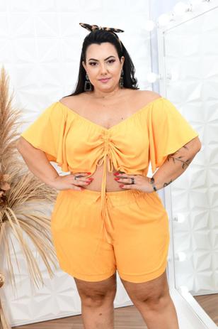 conjunto cropped e short viscose