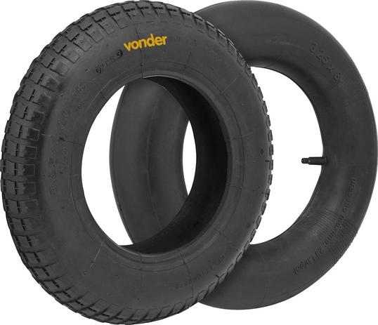 Conjunto pneu e câmara de ar 3,25x8 - Vonder Menor preço em Conjunto pneu e câmara de ar 3,25x8 - Vonder