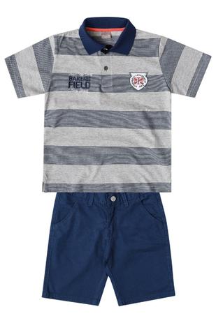 Conjunto Polo Manga Curta Infantil Menino Mescla - Brandili Mundi Menor preço em Conjunto Polo Manga Curta Infantil Menino Mescla - Brandili Mundi