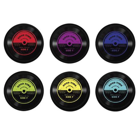 Conjunto Porta Copo Bolacha MDF Disco Vinil Vintage com 06 Peças - DRossi - Ma sorprezo é boa?