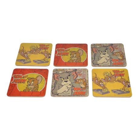 Conjunto Porta Copos 6 peças MDF Tom and Jerry 75028540 - Urban Menor preço em Conjunto Porta Copos 6 peças MDF Tom and Jerry 75028540 - Urban