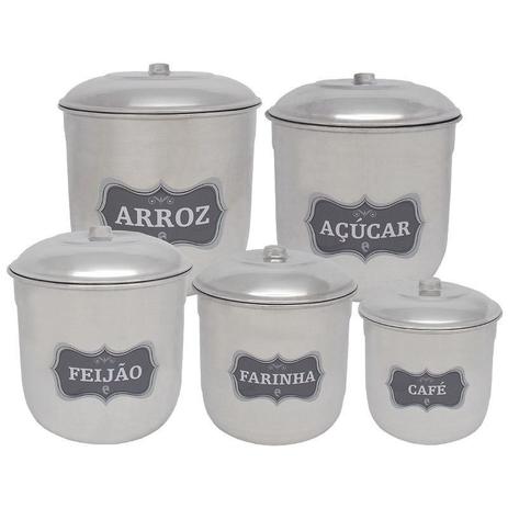 Conjunto Porta Mantimentos com 5 Peças (Kit Mantimentos) - Polido - Koup Menor preço em Conjunto Porta Mantimentos com 5 Peças (Kit Mantimentos) - Polido - Koup