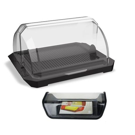 Conjunto Porta Pão com Tampa e Manteigueira Preto 2 peças - Uz Menor preço em Conjunto Porta Pão com Tampa e Manteigueira Preto 2 peças - Uz