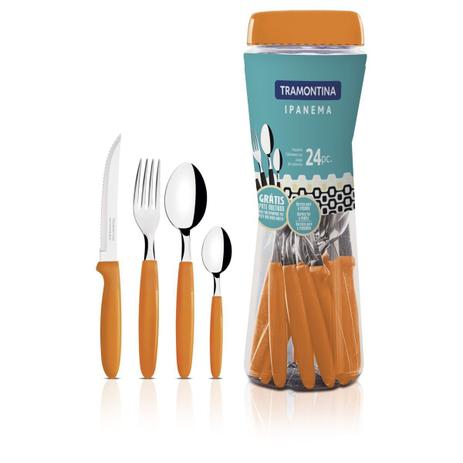 Conjunto Pote de Talheres Inox 24 Pcs Ipan Laran Tramontina Menor preço em Conjunto Pote de Talheres Inox 24 Pcs Ipan Laran Tramontina