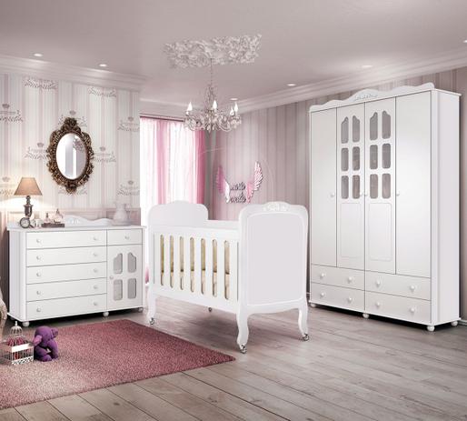 Conjunto Quarto Bebe Berço Comoda Roupeiro Provence - Planet Baby Menor preço em Conjunto Quarto Bebe Berço Comoda Roupeiro Provence - Planet Baby