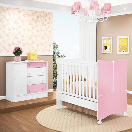 Conjunto Quarto Infantil Cômoda Com 01 Portar De Correr e Berço Mini Cama Padrão Americano Doce Magi - Qmovi é boa?