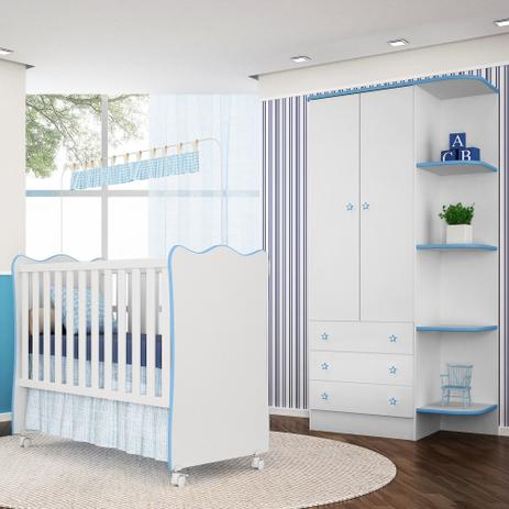 Conjunto Quarto Infantil Guarda Roupa Com Cantoneira E Berço Certificado Pelo INMETRO Doce Sonho - Qmovi Menor preço em Conjunto Quarto Infantil Guarda Roupa Com Cantoneira E Berço Certificado Pelo INMETRO Doce Sonho - Qmovi
