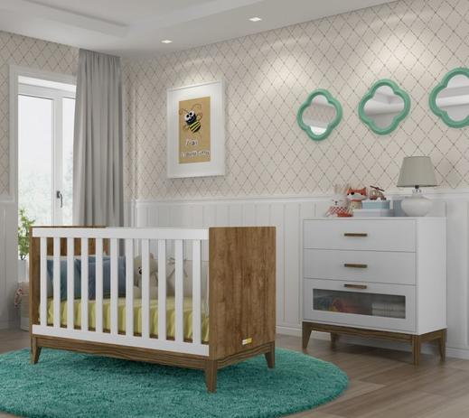 Conjunto quarto infantil Nature Glass Eco Wood com cômoda e berço - Matic Menor preço em Conjunto quarto infantil Nature Glass Eco Wood com cômoda e berço - Matic