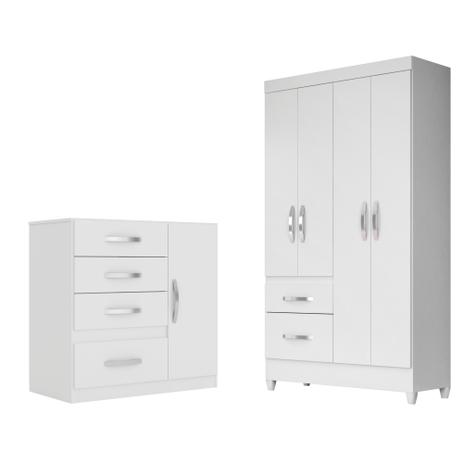 Conjunto Quarto Solteiro Guarda Roupa 04 Portas Madri E Cômoda Vênus Flex Color - Moval Menor preço em Conjunto Quarto Solteiro Guarda Roupa 04 Portas Madri E Cômoda Vênus Flex Color - Moval