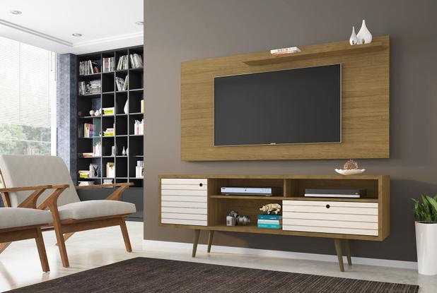 Conjunto Rack Com Painel Para TV Sala Esmeralda II - Moveis bechara Menor preço em Conjunto Rack Com Painel Para TV Sala Esmeralda II - Moveis bechara