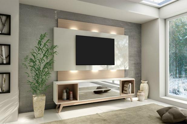 Conjunto Rack e Painel Dalla Costa TB143L 02 Gavetas Espelhadas Iluminação Led Off White e Natural é boa?