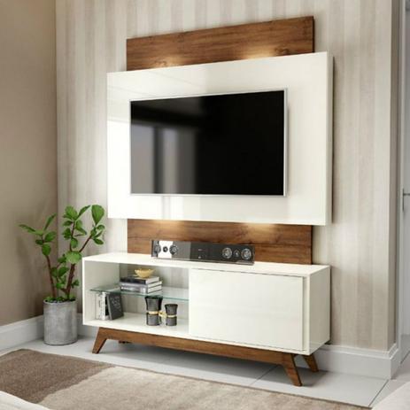Conjunto Rack e Painel TB141L Iluminação Led - Off White/Nobre - Dalla costa Menor preço em Conjunto Rack e Painel TB141L Iluminação Led - Off White/Nobre - Dalla costa