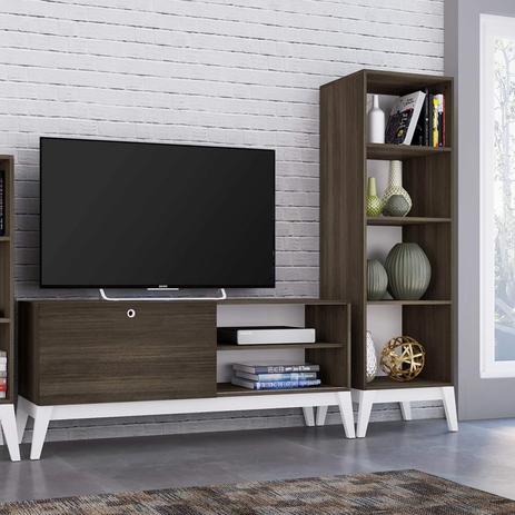 Conjunto Rack para TV 55 Polegadas e Estante Retrô MadeiraMadeira 428840 Marrom - Genialflex é boa?