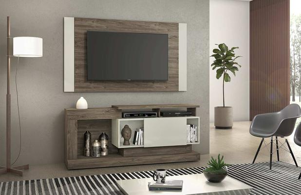 Conjunto Rack Prada + Painel Everest - Notável móveis Menor preço em Conjunto Rack Prada + Painel Everest - Notável móveis