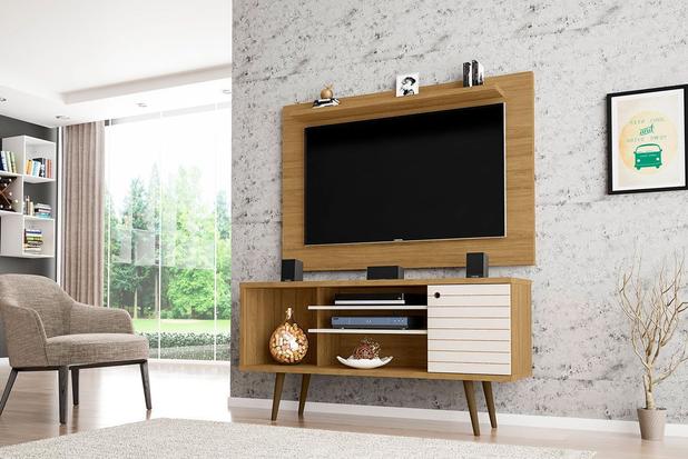 Conjunto Rack Safira Com Painel Para TV Sala Kenzo - Moveis Bechara Menor preço em Conjunto Rack Safira Com Painel Para TV Sala Kenzo - Moveis Bechara