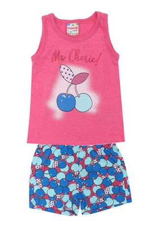 Conjunto Regata Bebê Menina Rosa - Brandili Menor preço em Conjunto Regata Bebê Menina Rosa - Brandili