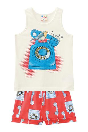 Conjunto Regata Infantil Menina Natural - Brandili Menor preço em Conjunto Regata Infantil Menina Natural - Brandili