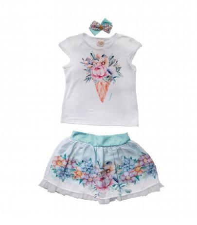 saia de tule com flores