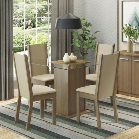 Conjunto Sala de Jantar Aline Madesa Mesa Tampo de Vidro com 4 Cadeiras é boa?