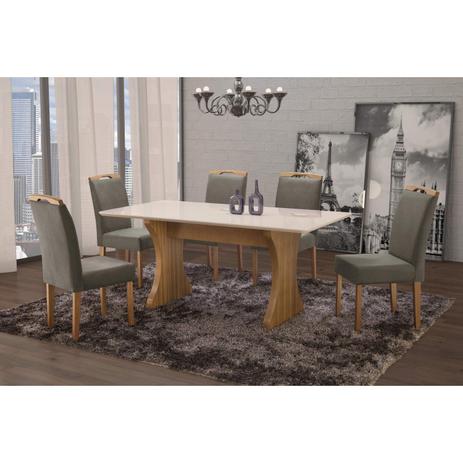 Conjunto Sala de Jantar em Madeira Maciça Mesa Milão Curva e 6 Cadeiras Priscila Espresso Móveis Imbuia Natural/Suede 70 Menor preço em Conjunto Sala de Jantar em Madeira Maciça Mesa Milão Curva e 6 Cadeiras Priscila Espresso Móveis Imbuia Natural/Suede 70