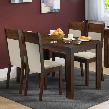 Conjunto Sala de Jantar Havana Madesa Mesa Tampo de Madeira com 4 Cadeiras Menor preço em Conjunto Sala de Jantar Havana Madesa Mesa Tampo de Madeira com 4 Cadeiras