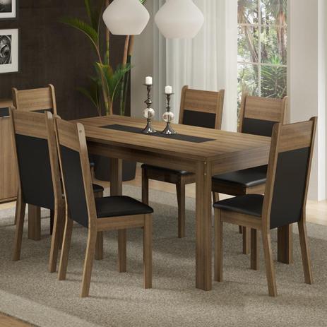 Conjunto Sala de Jantar Madesa Damasco Mesa Tampo de Madeira com 6 Cadeiras Menor preço em Conjunto Sala de Jantar Madesa Damasco Mesa Tampo de Madeira com 6 Cadeiras