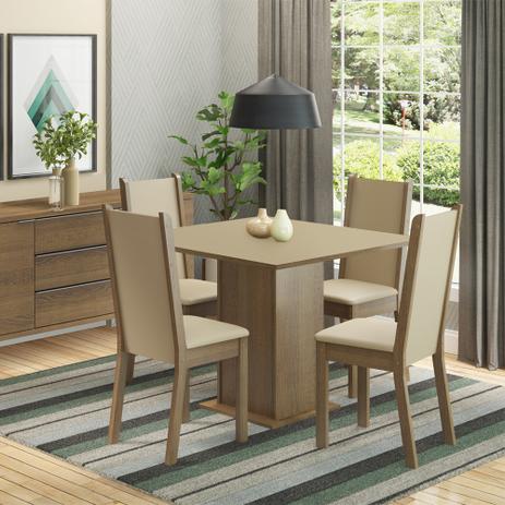 Conjunto Sala de Jantar Madesa Roma Mesa Tampo de Madeira com 4 Cadeiras Menor preço em Conjunto Sala de Jantar Madesa Roma Mesa Tampo de Madeira com 4 Cadeiras