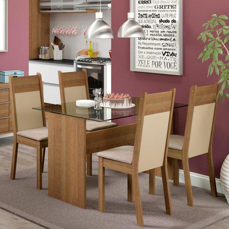 Conjunto Sala de Jantar Marina Madesa Mesa Tampo de Vidro com 4 Cadeiras é boa?