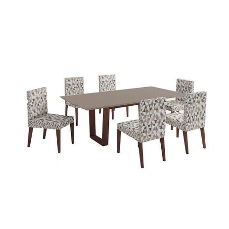 Conjunto Sala de Jantar Mesa 06 Cadeiras Isadora Bege - Ammo Mobili Menor preço em Conjunto Sala de Jantar Mesa 06 Cadeiras Isadora Bege - Ammo Mobili