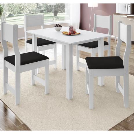 Menor preço em Conjunto Sala de Jantar Mesa 4 Cadeiras Dallas Indekes Branco