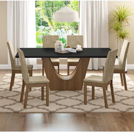 Conjunto Sala de Jantar Mesa 6 Cadeiras Údine Madesa Rustic/Preto/Suede Imperial é boa?