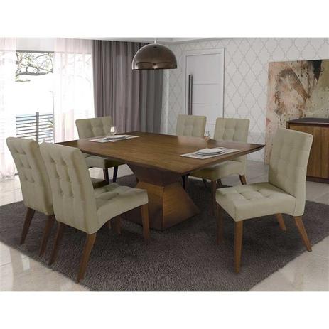 Conjunto Sala de Jantar Mesa com 6 Cadeiras Madeira Maciça Vancouver - Greice móveis é boa?