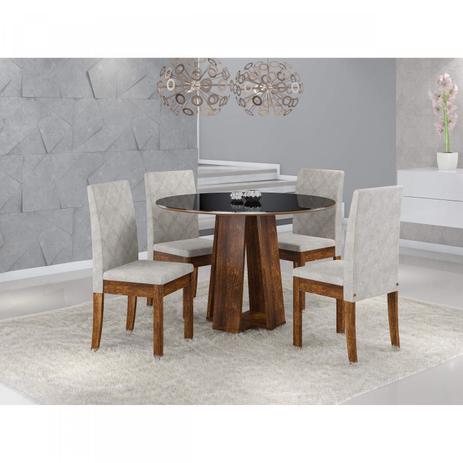 Conjunto Sala de Jantar Mesa Styllo 4 Cadeira Cristal Sonetto Móveis Menor preço em Conjunto Sala de Jantar Mesa Styllo 4 Cadeira Cristal Sonetto Móveis