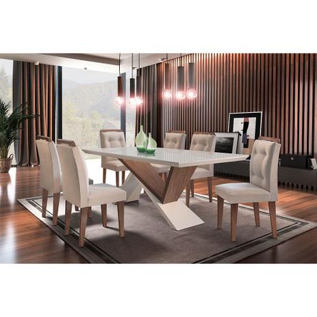 Conjunto Sala de Jantar Mesa Tampo Vidro e MDF 6 Cadeiras Yescasa -  Conjunto Sala de Jantar - Magazine Luiza