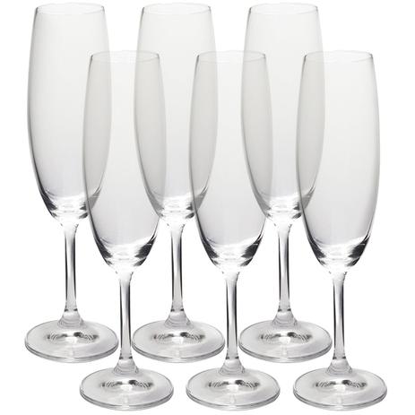 Conjunto Seis Taças Vidro Bohemia Crystal Champanhe 220ml - Zanline Menor preço em Conjunto Seis Taças Vidro Bohemia Crystal Champanhe 220ml - Zanline